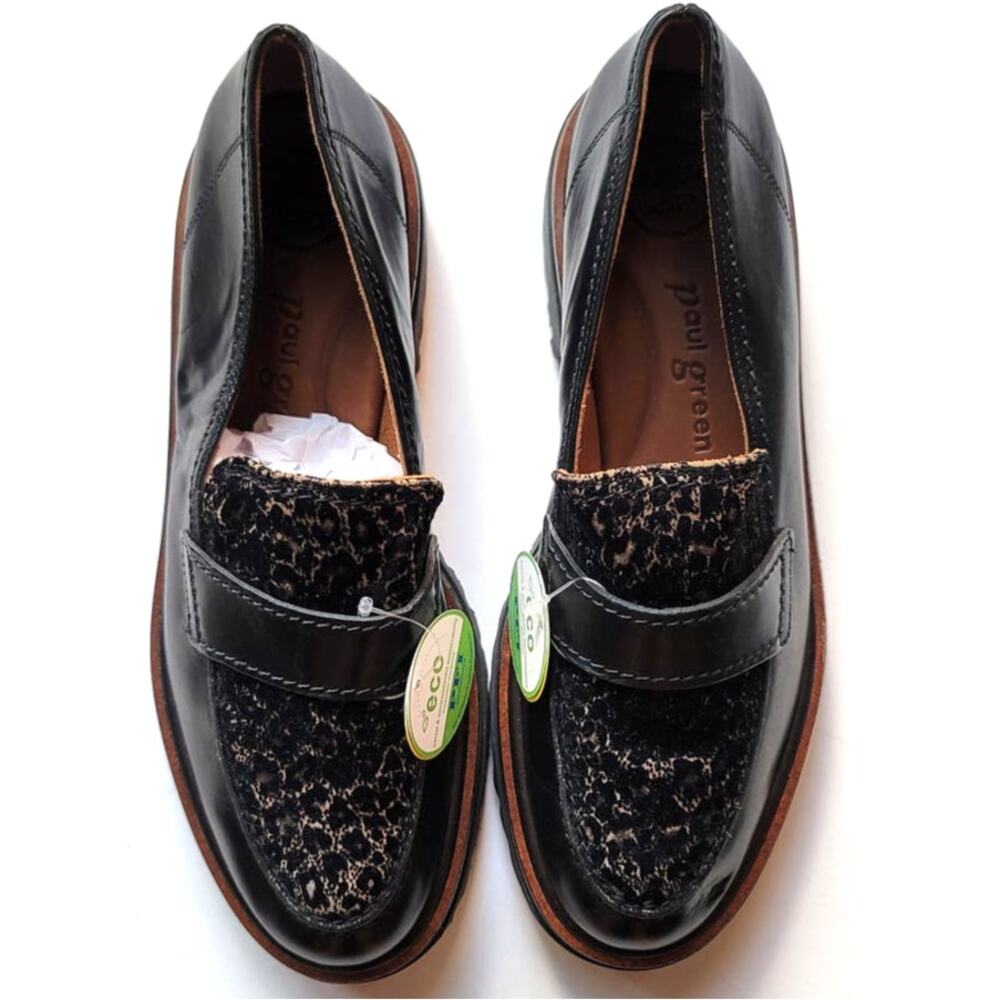 Paul Green Natasha Leopard Print Leather Loafers Size 7.5 NWOB - Picture 4 of 15